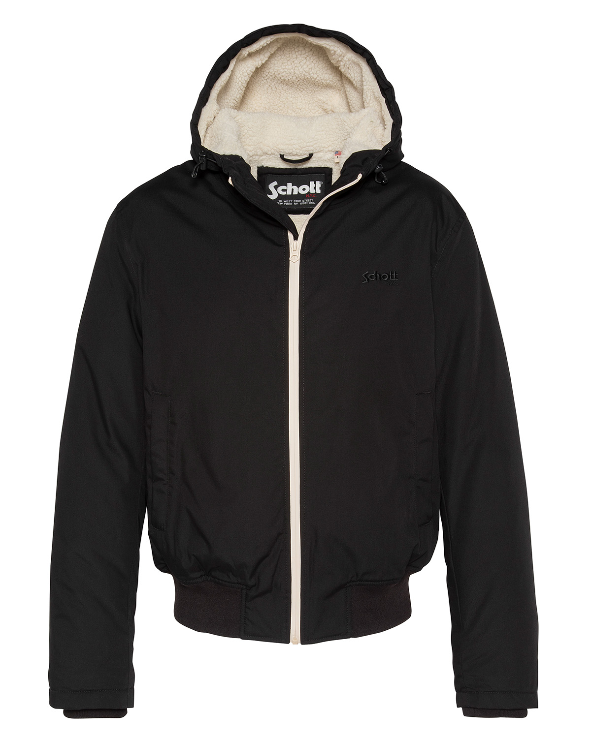 Parka noire multipoches à capuche, SCHOTT