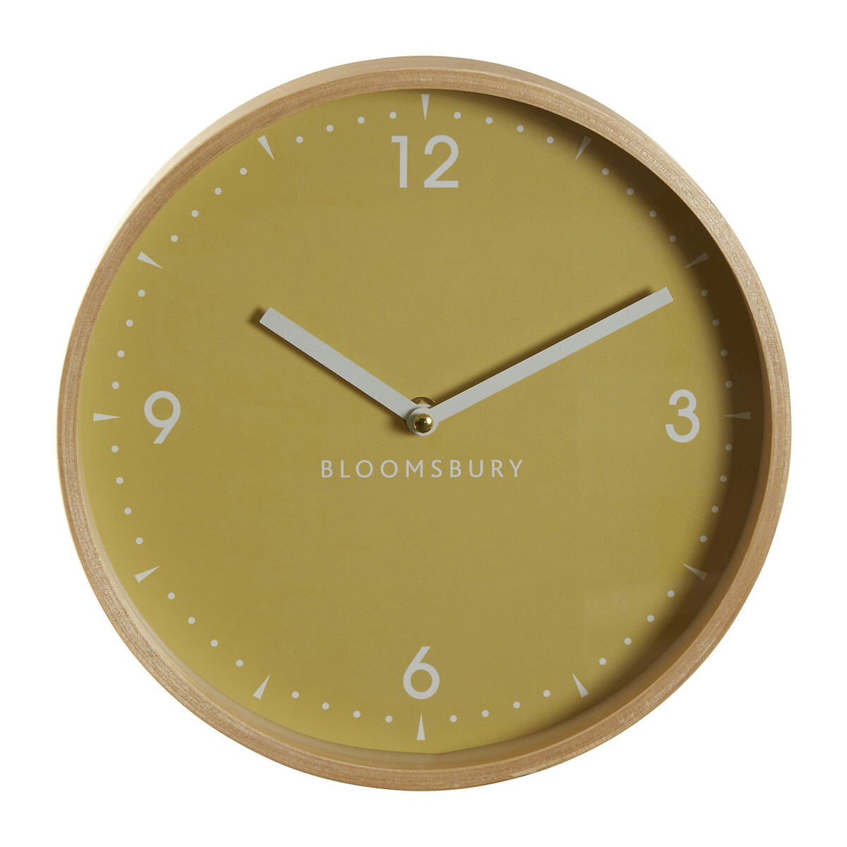 26cm Modern Wooden Wall Clock in Yellow, ÉDITÉ