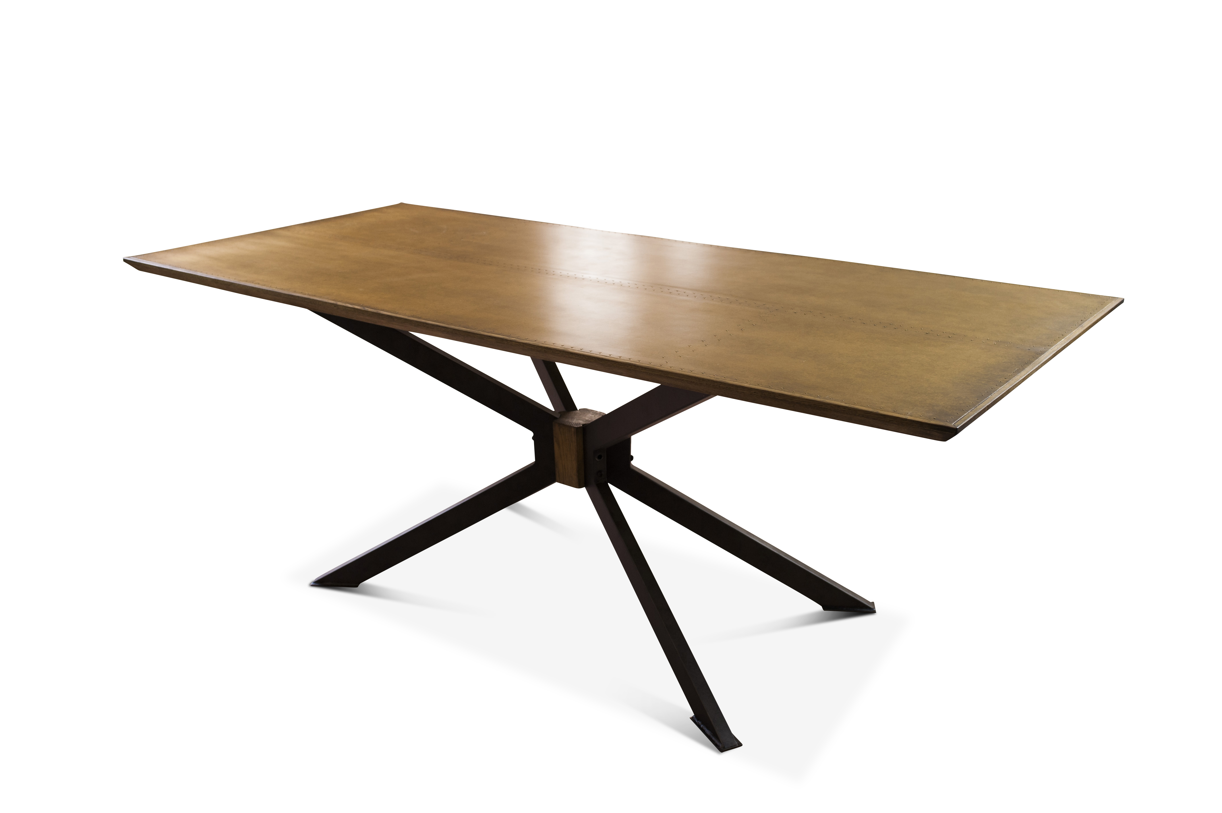 Table de repas en laiton et chêne LIVERPOOL, PRODUIT INTERIEUR BRUT