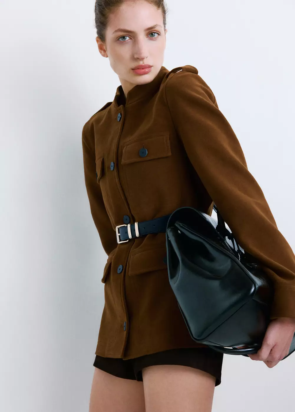 Veste à col officier et poches, MANGO
