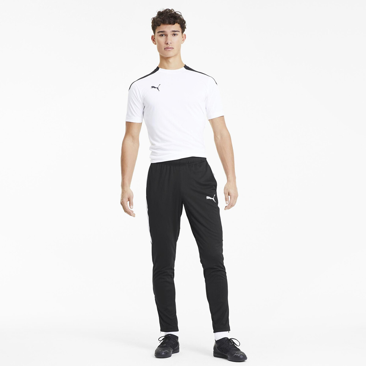 Puma football joggers in black top