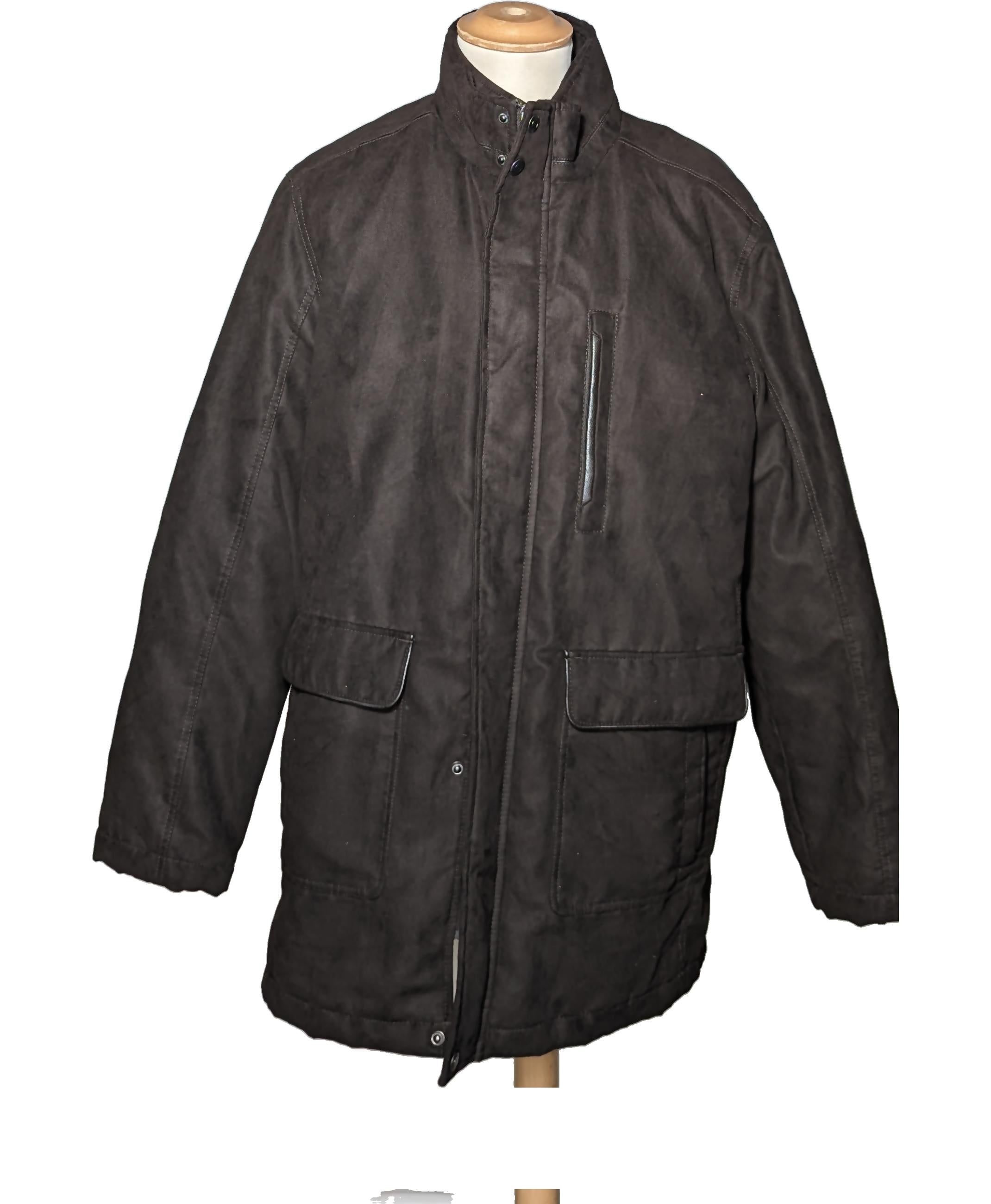 Manteau Armand Thiery Laine Noir Et Gris - Taille 40 - Très Bon état Occasion