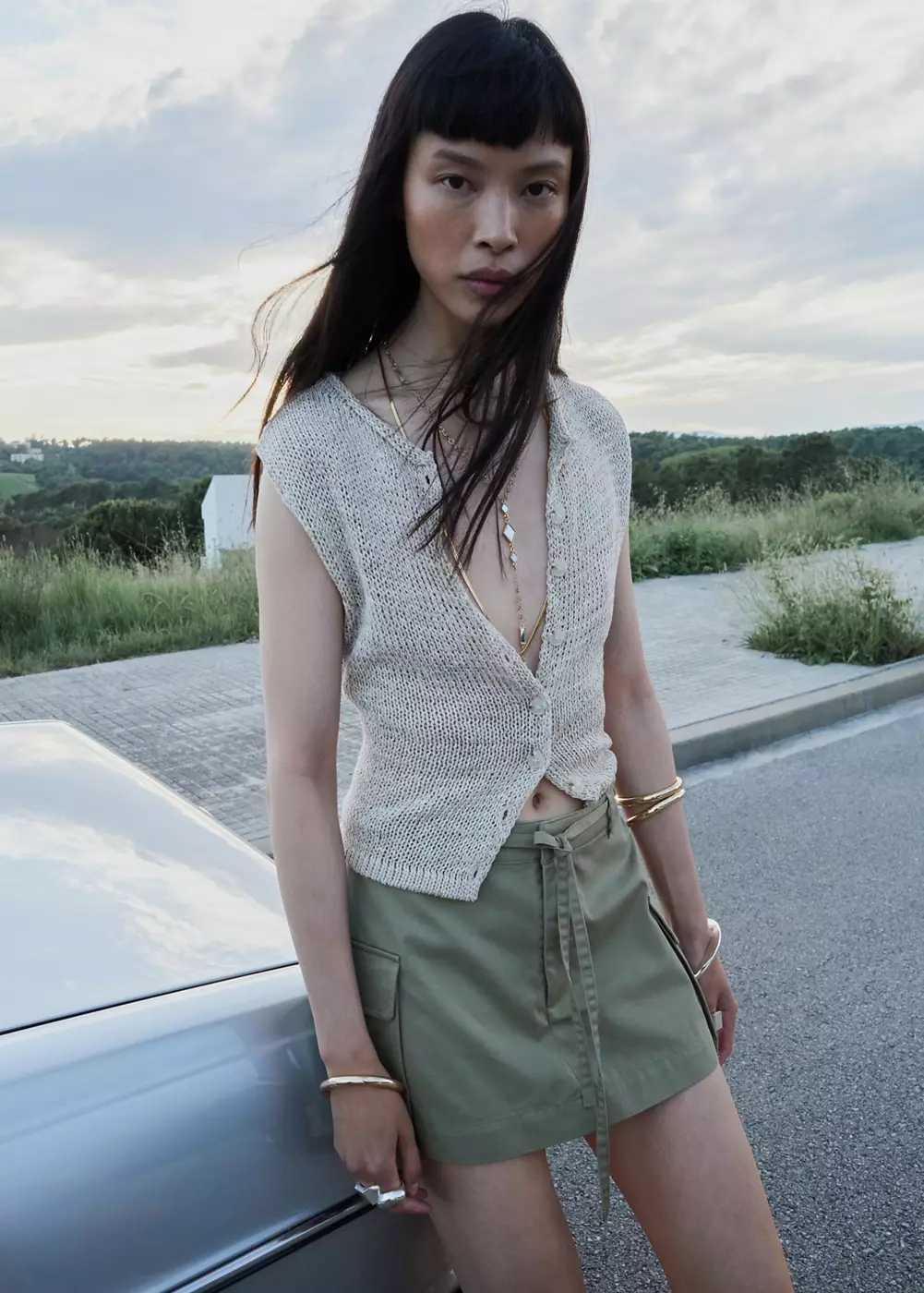 Jupe-short à poches cargo, MANGO