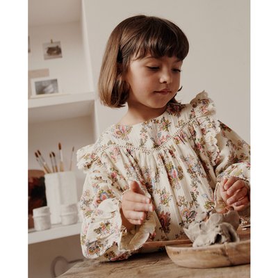 Double Cotton Muslin Dress in Floral Print with Long Sleeves LOUISE MISHA X LA REDOUTE