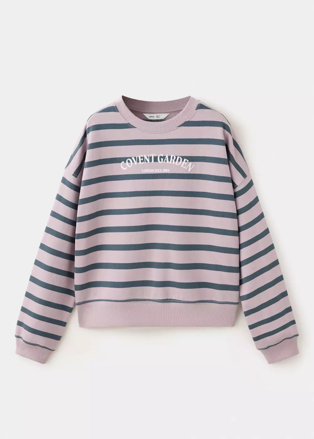 Sweat rayé détail imprimé, MANGO KIDS
