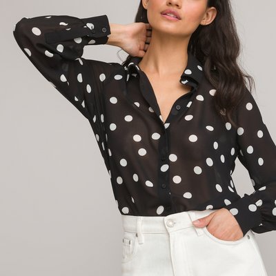 Recycled Polka Dot Shirt with Long Sleeves LA REDOUTE COLLECTIONS