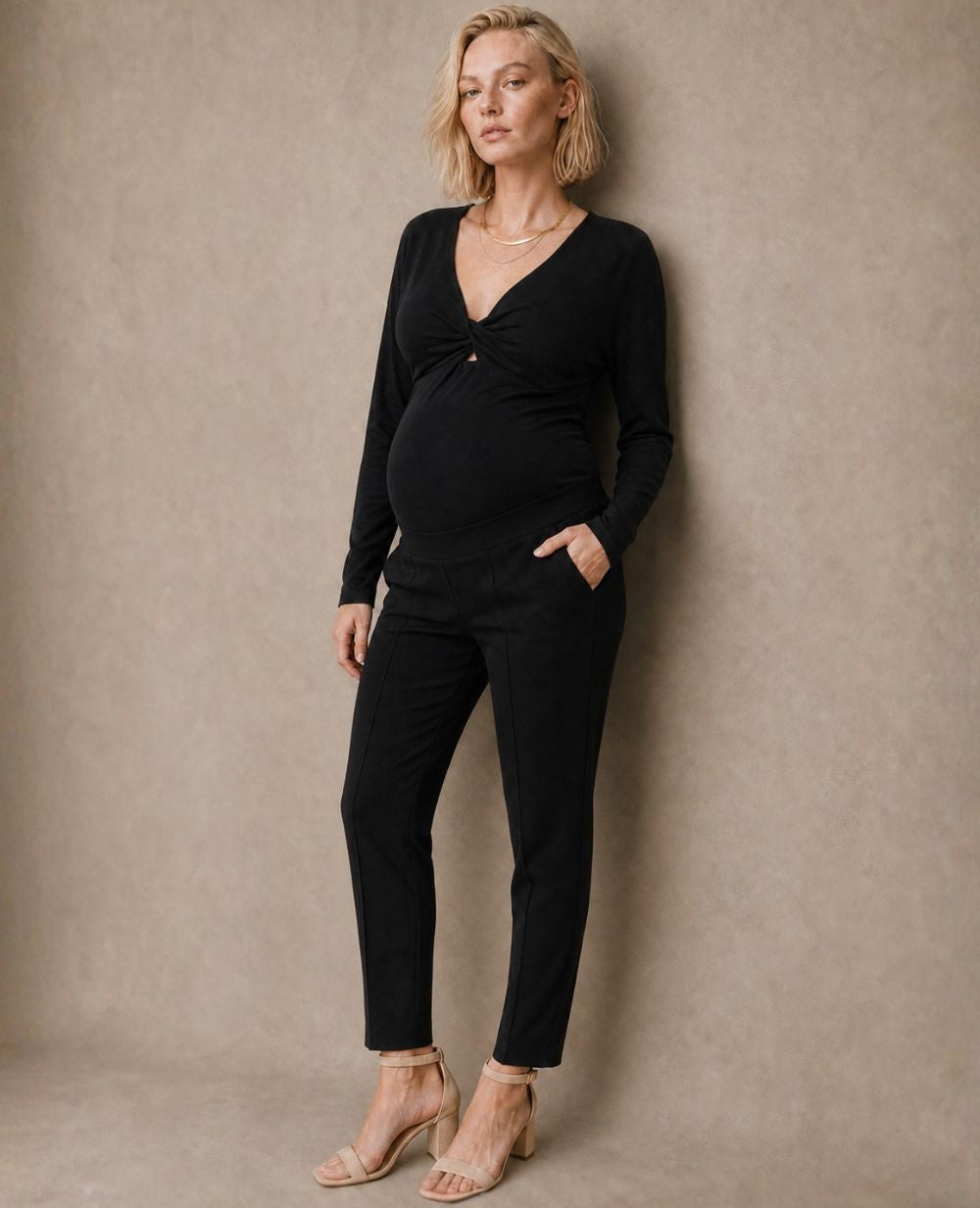 Pantalon carotte de maternité Clark, CACHE COEUR