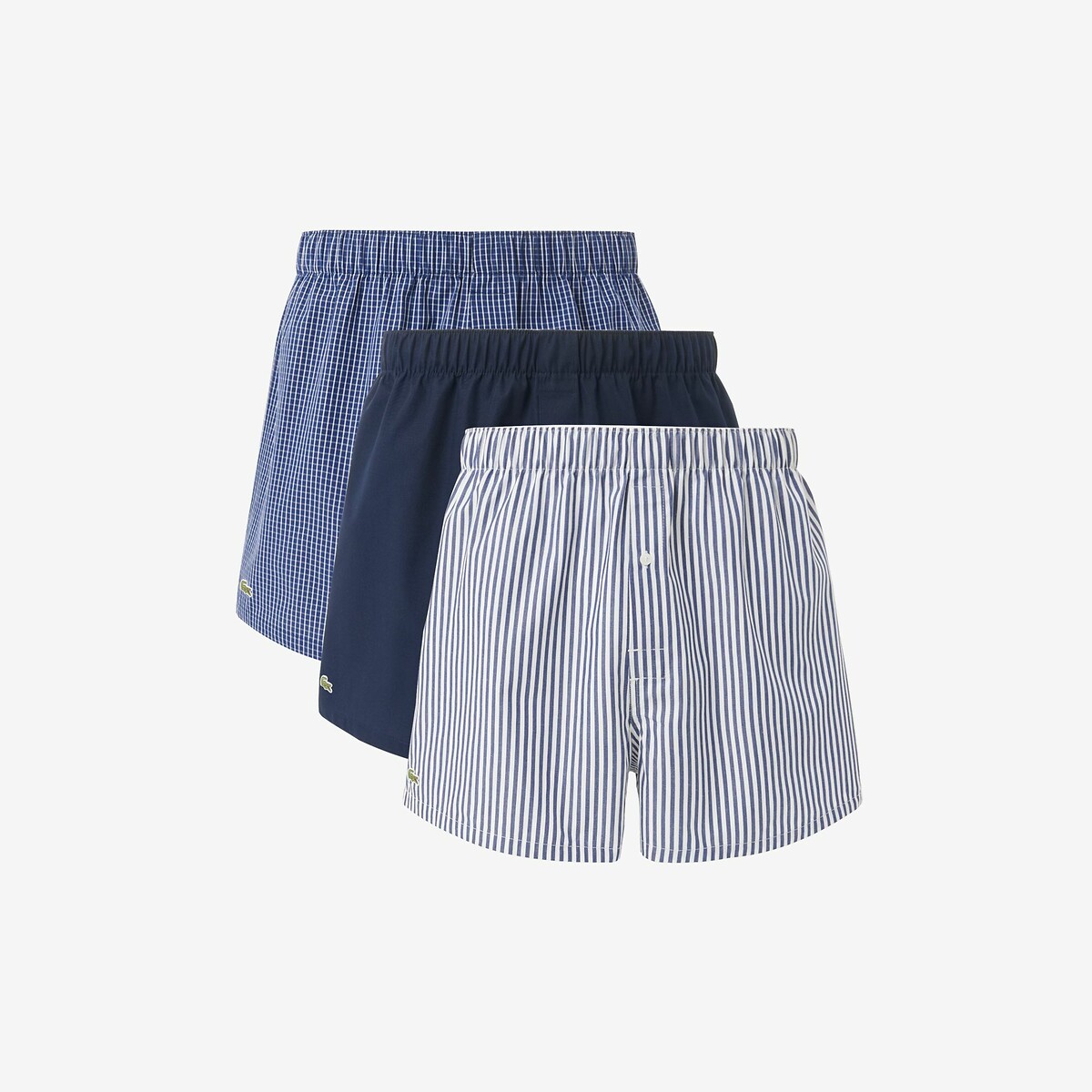 Set van 3 gestreepte katoenen boxershorts