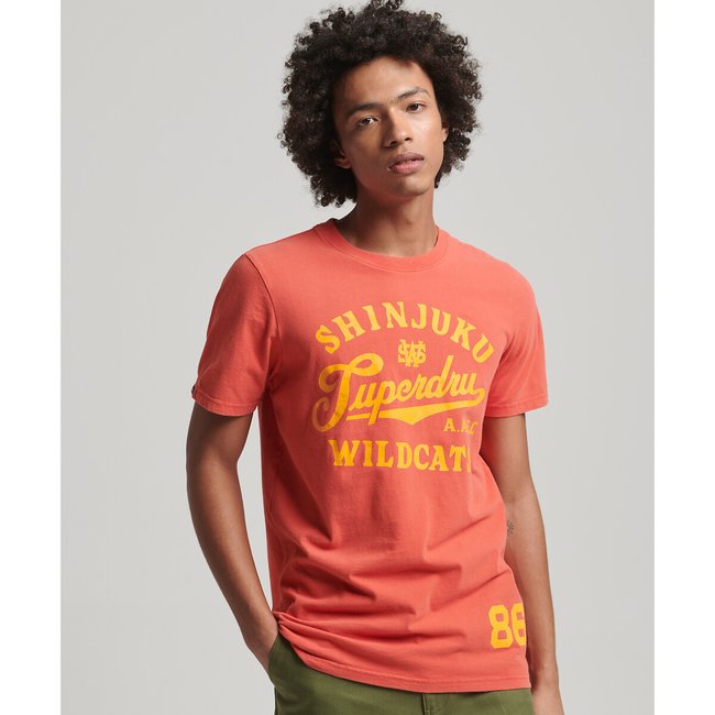 T-shirt maniche corte stampata, girocollo arancione SUPERDRY