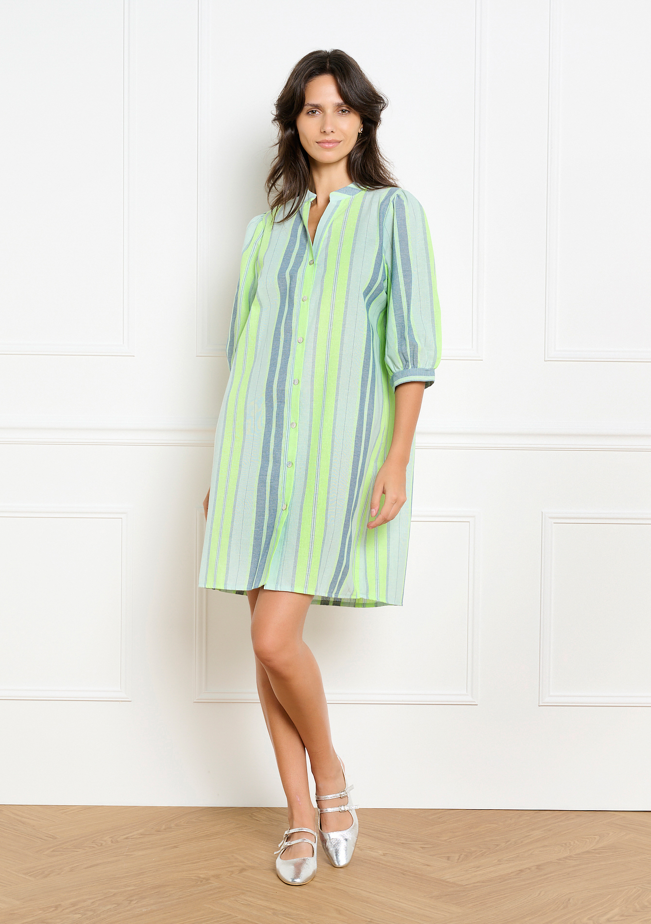 Robe chemise rayée fluide, LOLALIZA