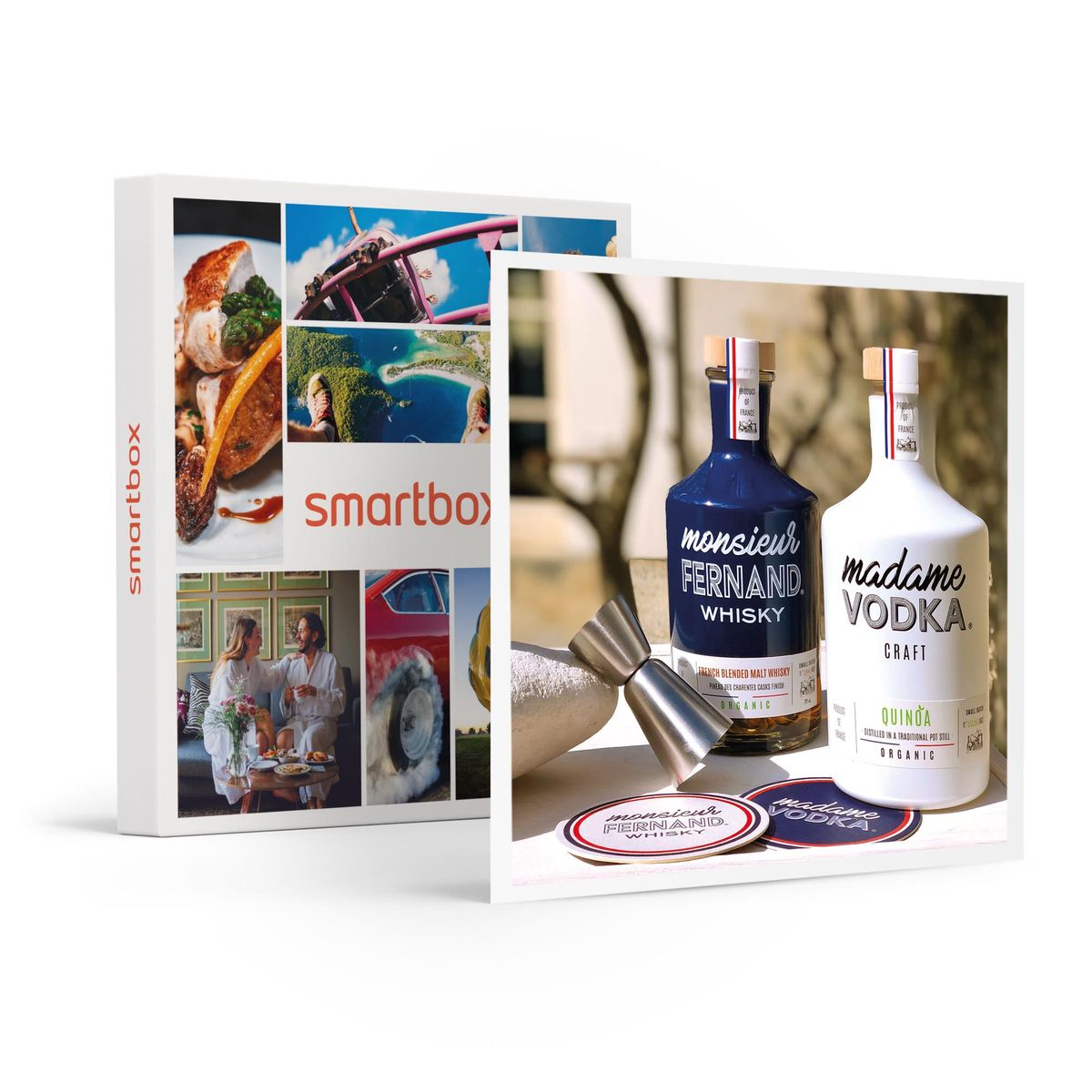 Coffret Duo spiritueux avec vodka, gin ou whisky à domicile - Smartbox