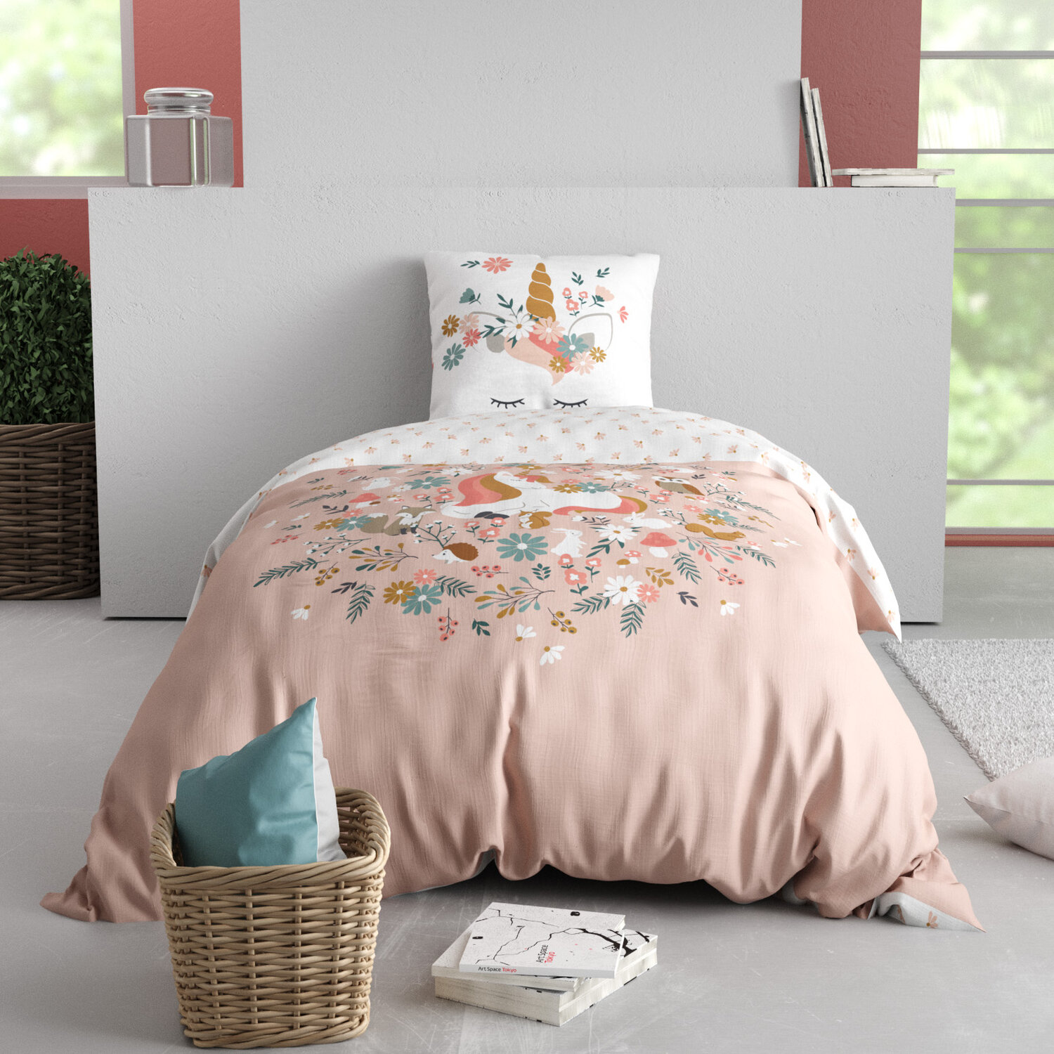 Parure housse de couette coton imprimée, Stella, C DESIGN HOME TEXTILE