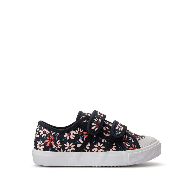 Canvas-Sneakers mit Blumenprint und Klettverschluss marine <span itemprop=