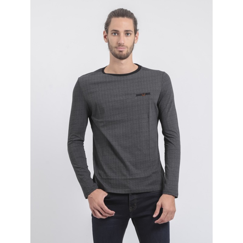 T-shirt Manches Longues Col Rond Pur Coton Jacou, RITCHIE