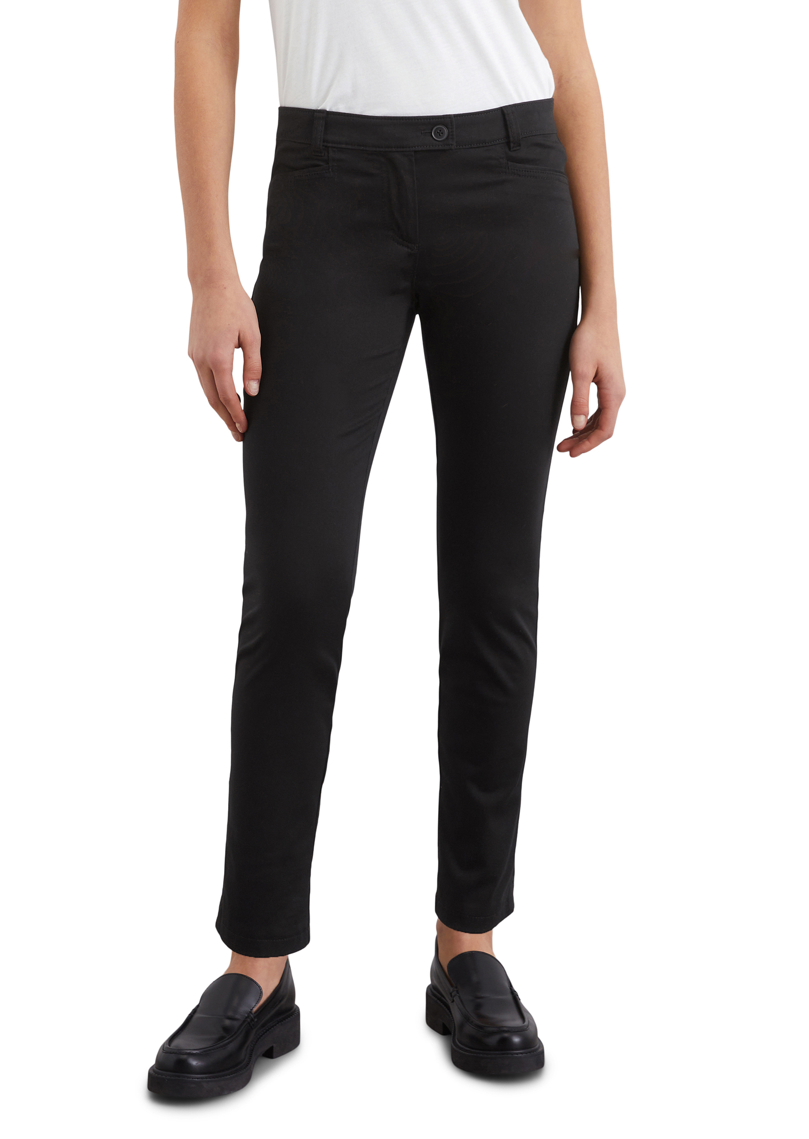 Pantalon modèle Laxå slim en Smooth Sateen Stretch, MARC O'POLO