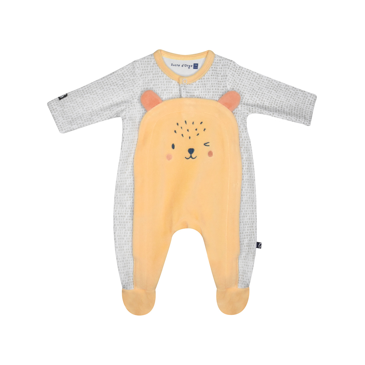 Dors bien liebert velours rase ouverture devant naissance, SUCRE D'ORGE