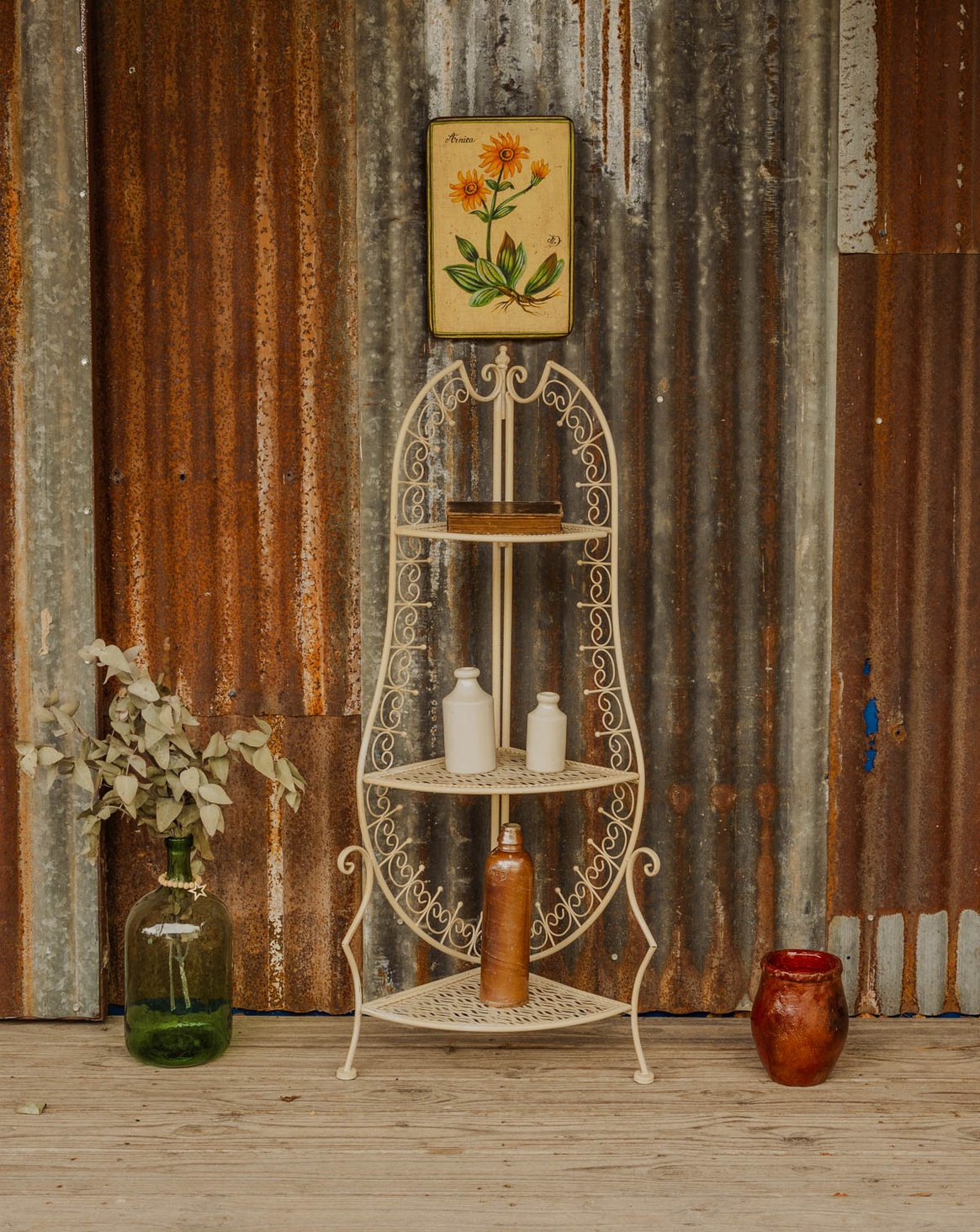 Étagère en métal crème Gaëlle N°1602 - Bon état, DEBONGOUT