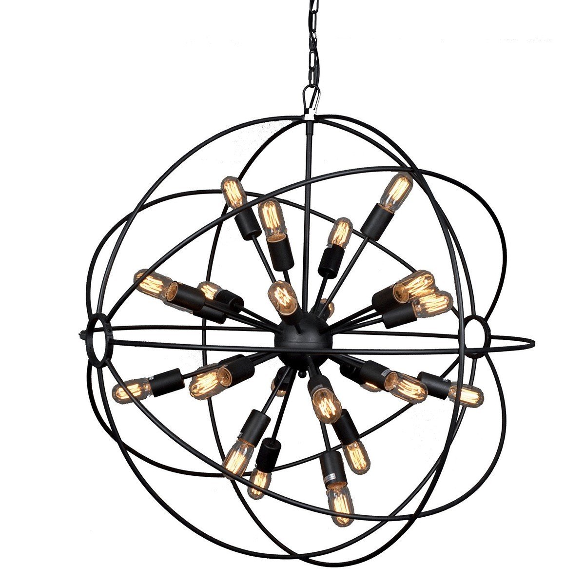 Lustre métal gris Spoutnik D100cm, SIGNATURE