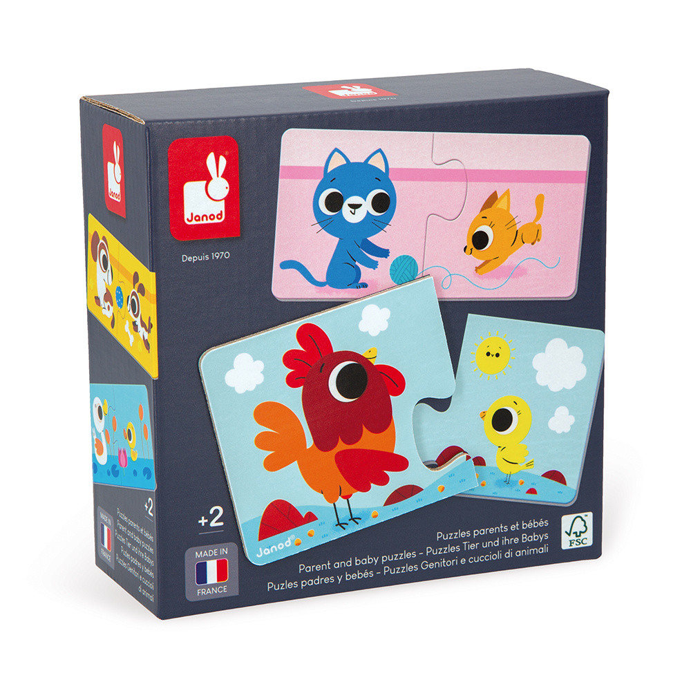 Puzzle Duo Parents Et Bébés Animaux, JANOD