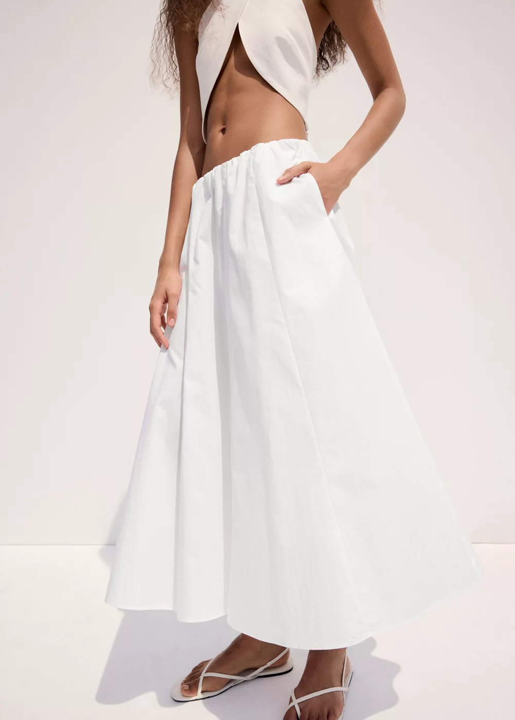Jupe coton évasée, MANGO