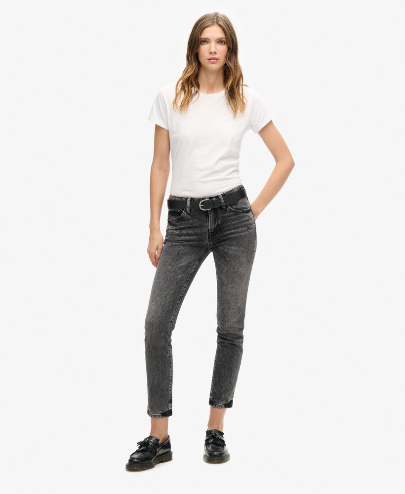 Jean slim taille mi-haute en coton biologique, SUPERDRY
