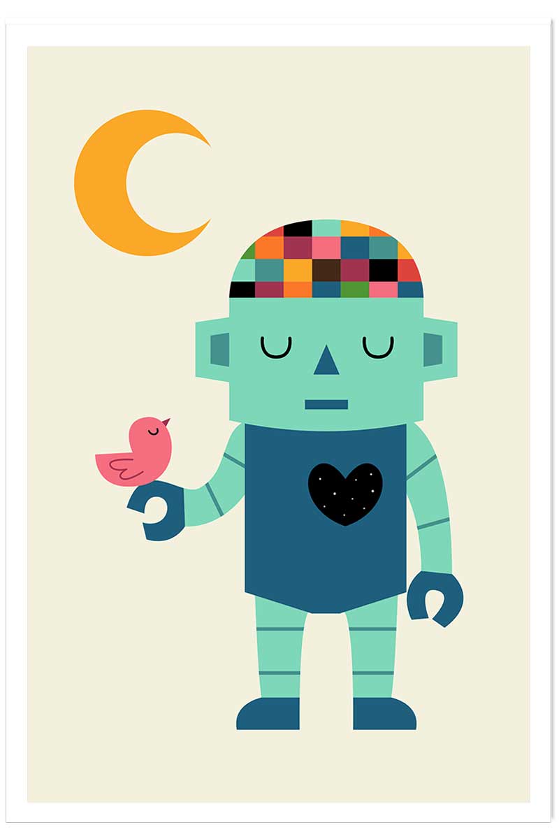 Affiche coeur de robot, HEXOA