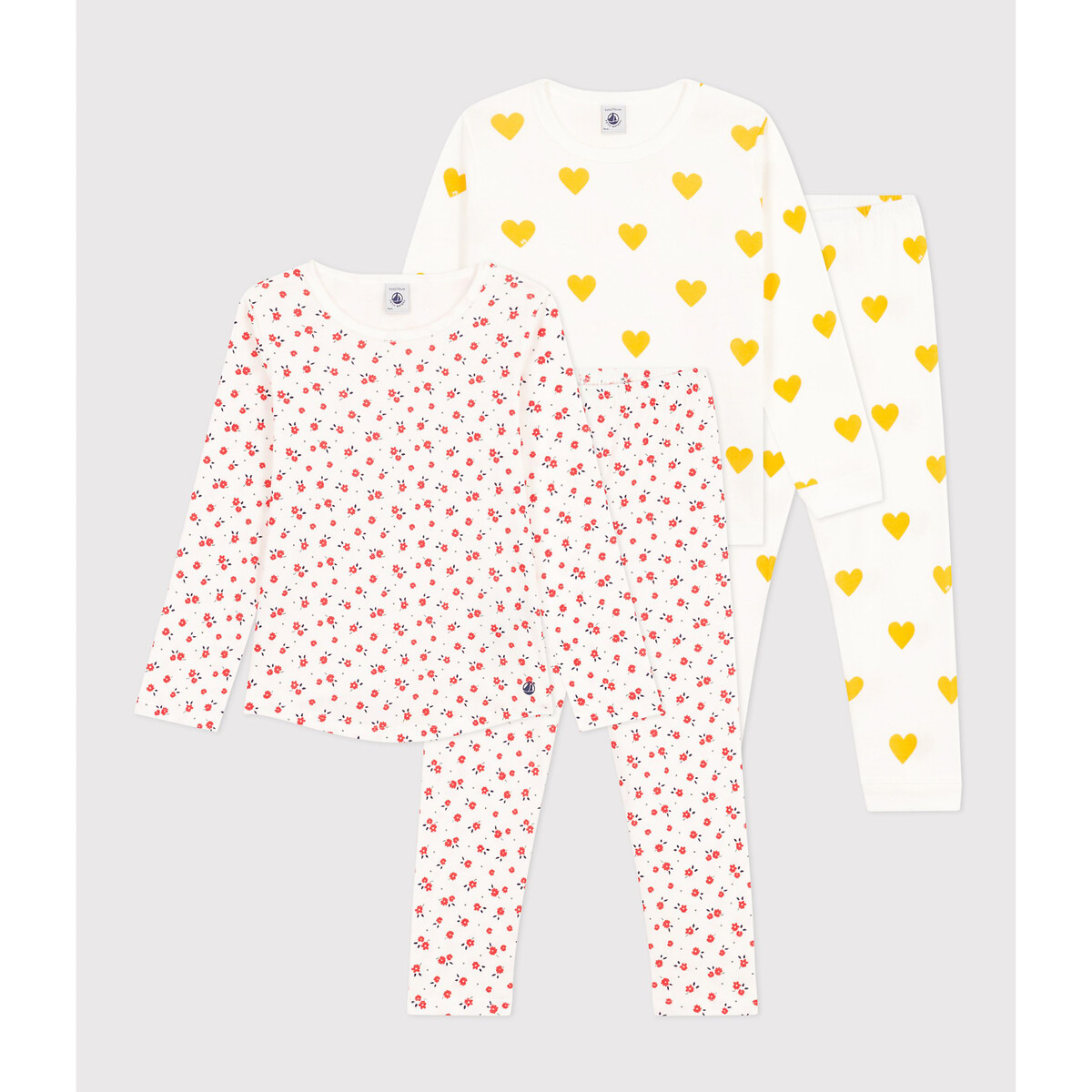 Pyjama 2 pièces petite fille à fleur petit bateau