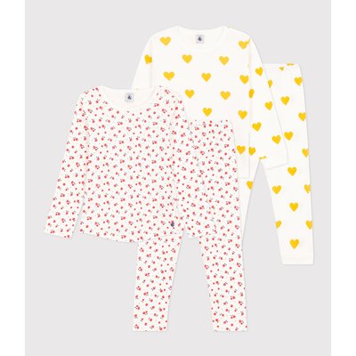 Lot de 2 pyjamas long imprimé cœur PETIT BATEAU