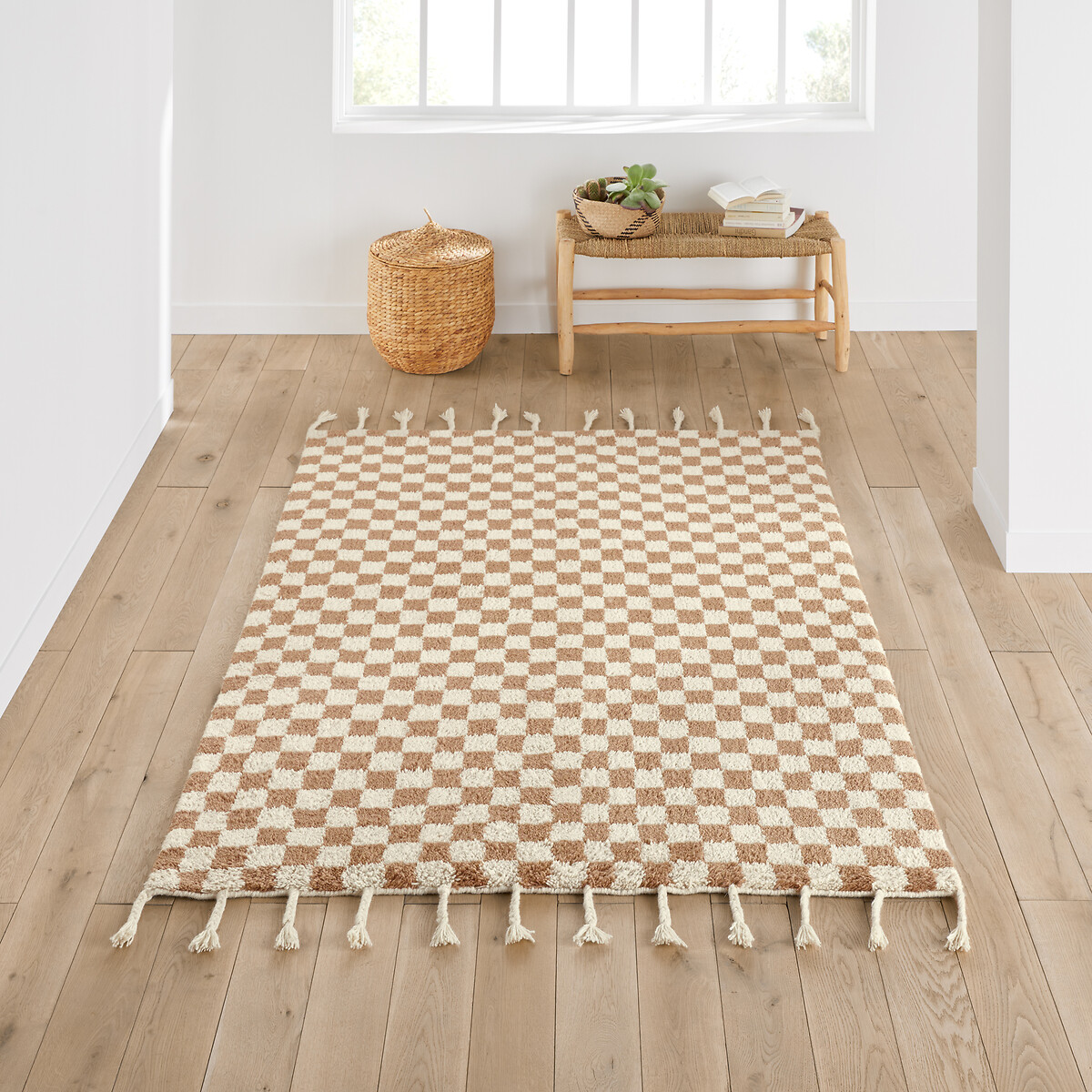 Ochino Checkerboard Tassel 100% Wool Rug