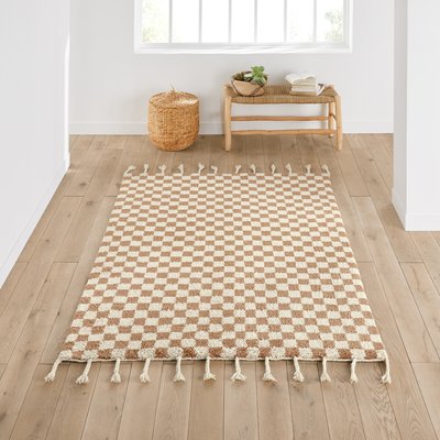Ochino Checkerboard Tassel 100% Wool Rug LA REDOUTE INTERIEURS