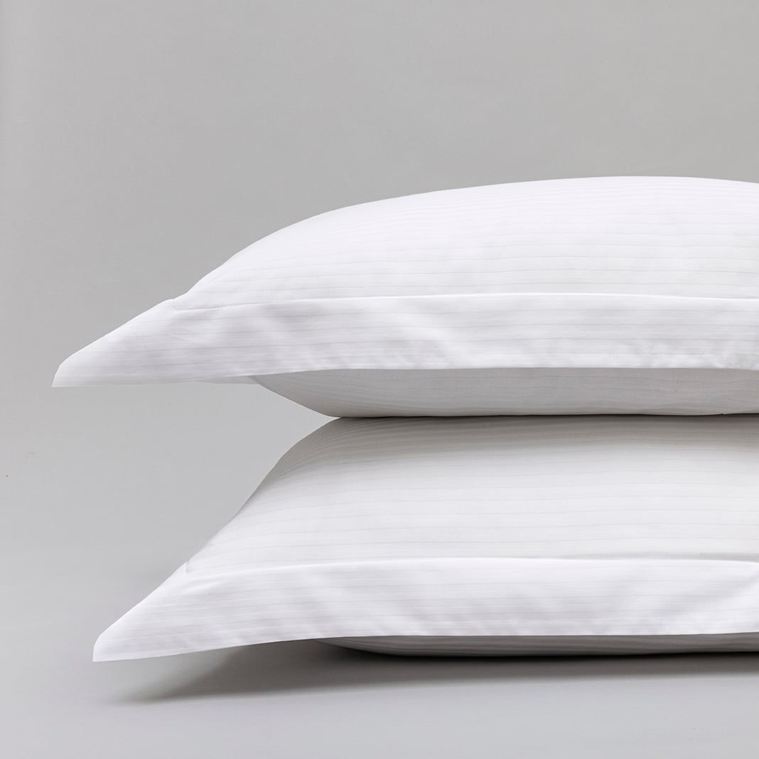 Taie d'oreiller coton égyptien à bandes 120 fils OSLO, COTTON & CO