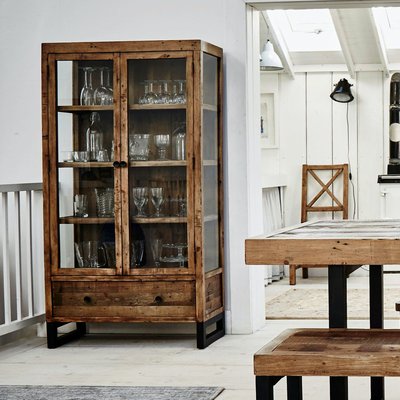 Bibliothèque vitrine en bois recyclé BRISBANE PIER IMPORT