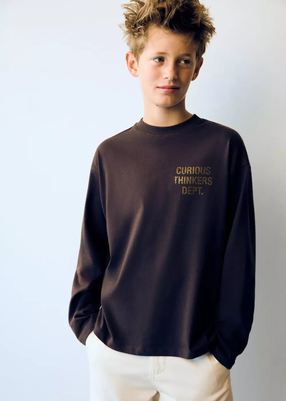 T-shirt oversize à détail imprimé, MANGO KIDS