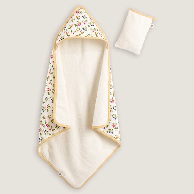 Conjunto de capa y guantes de baño de 2 piezas de algodón orgánico PETIT BATEAU x LA REDOUTE INTERIEURS