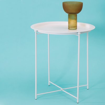 Industrial Metal Round Tray Side Table SO'HOME