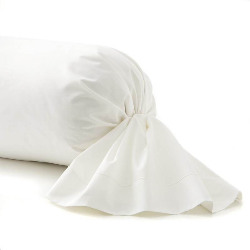 Taie de traversin unie en satin de coton, Made in France, TRIUMPH LINE, ESSIX