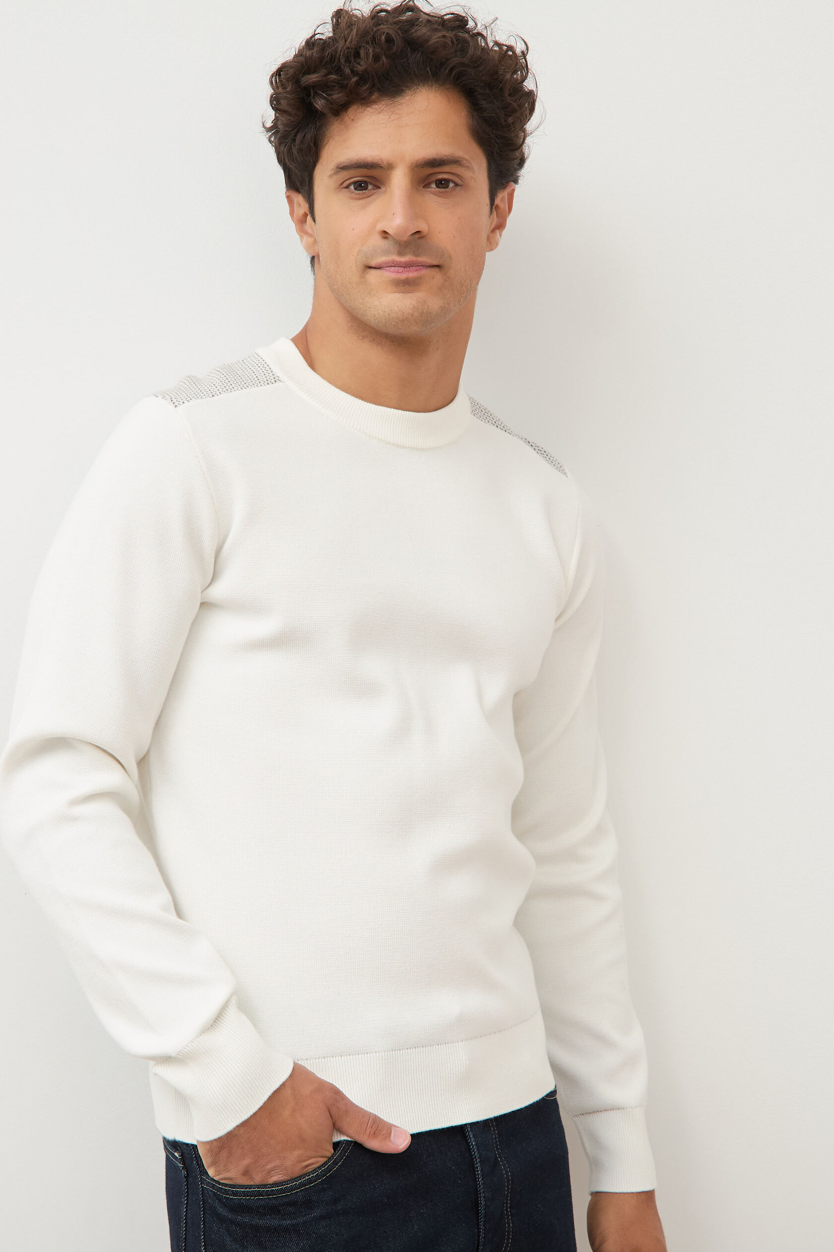 Pull droit fin col rond manches longues, BONOBO