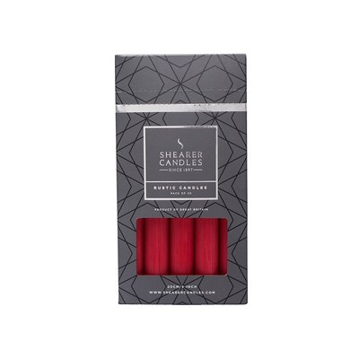 Pack of 20 Red Dinner Candles SHEARER