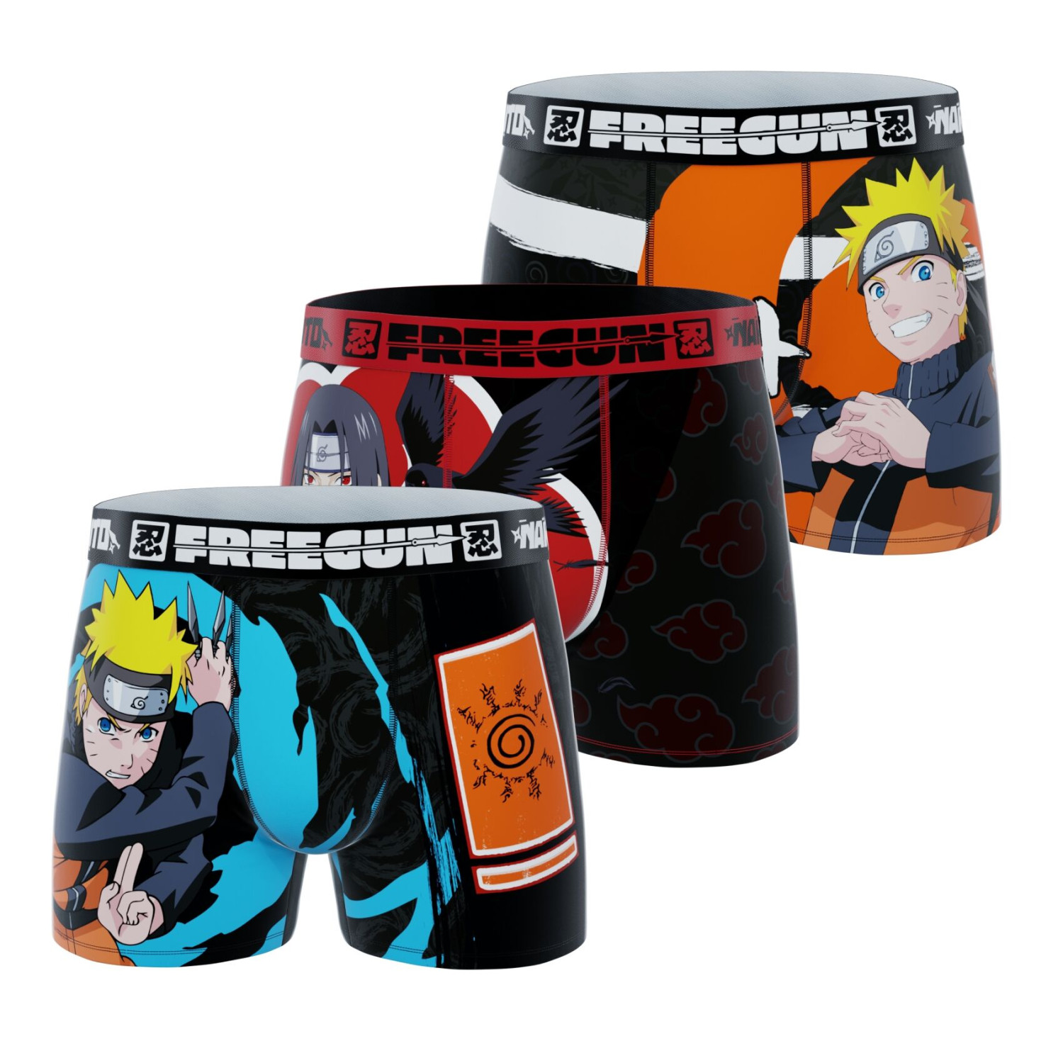 Lot De 3 Boxers Naruto Shippuden, FREEGUN