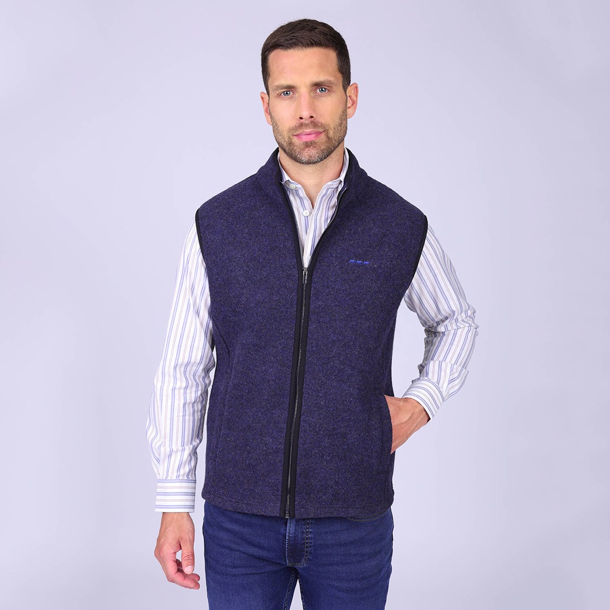 Gilet sans manches en laine, MISE AU GREEN