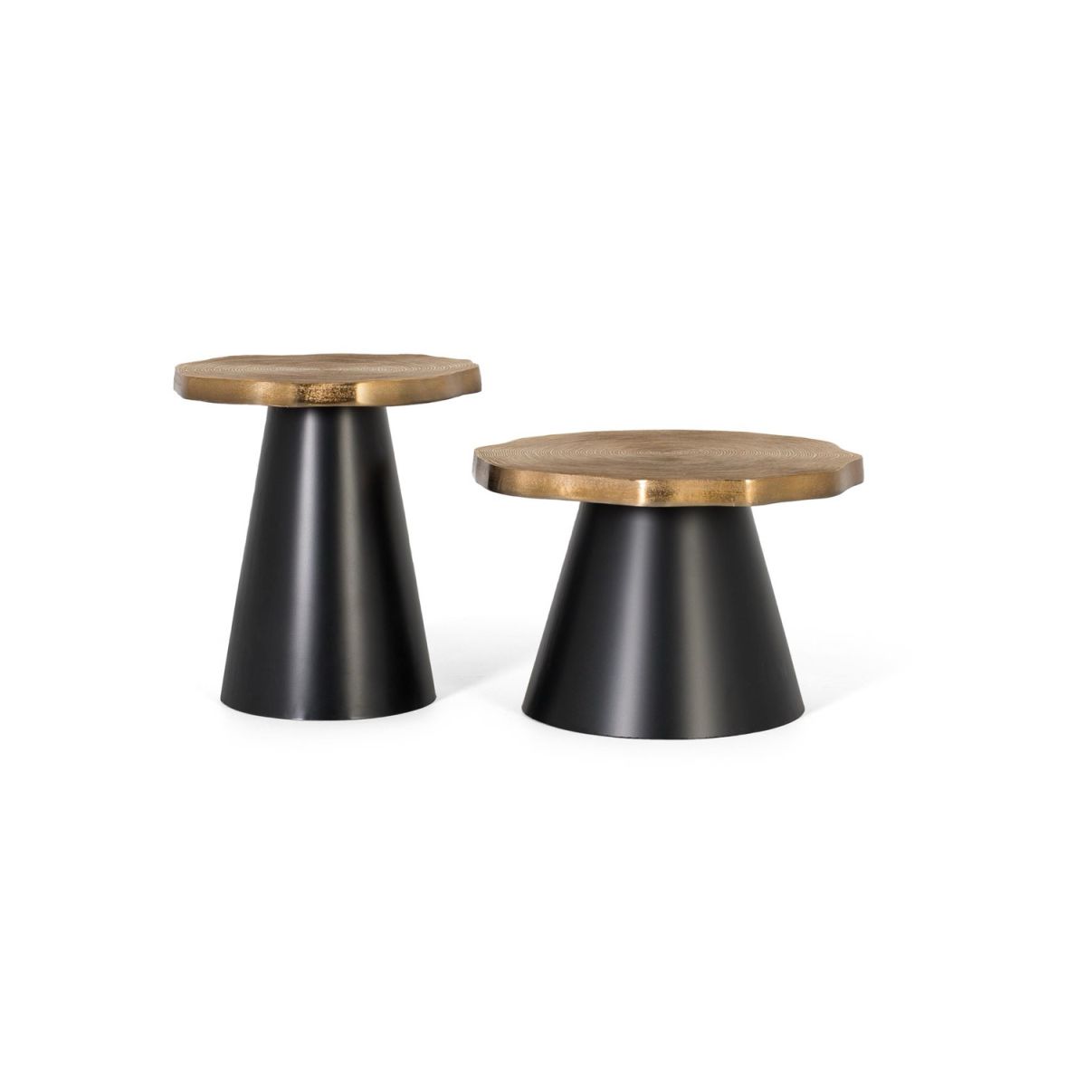 Lot de 2 tables basses Fer Noir, DECORATION D’AUTREFOIS
