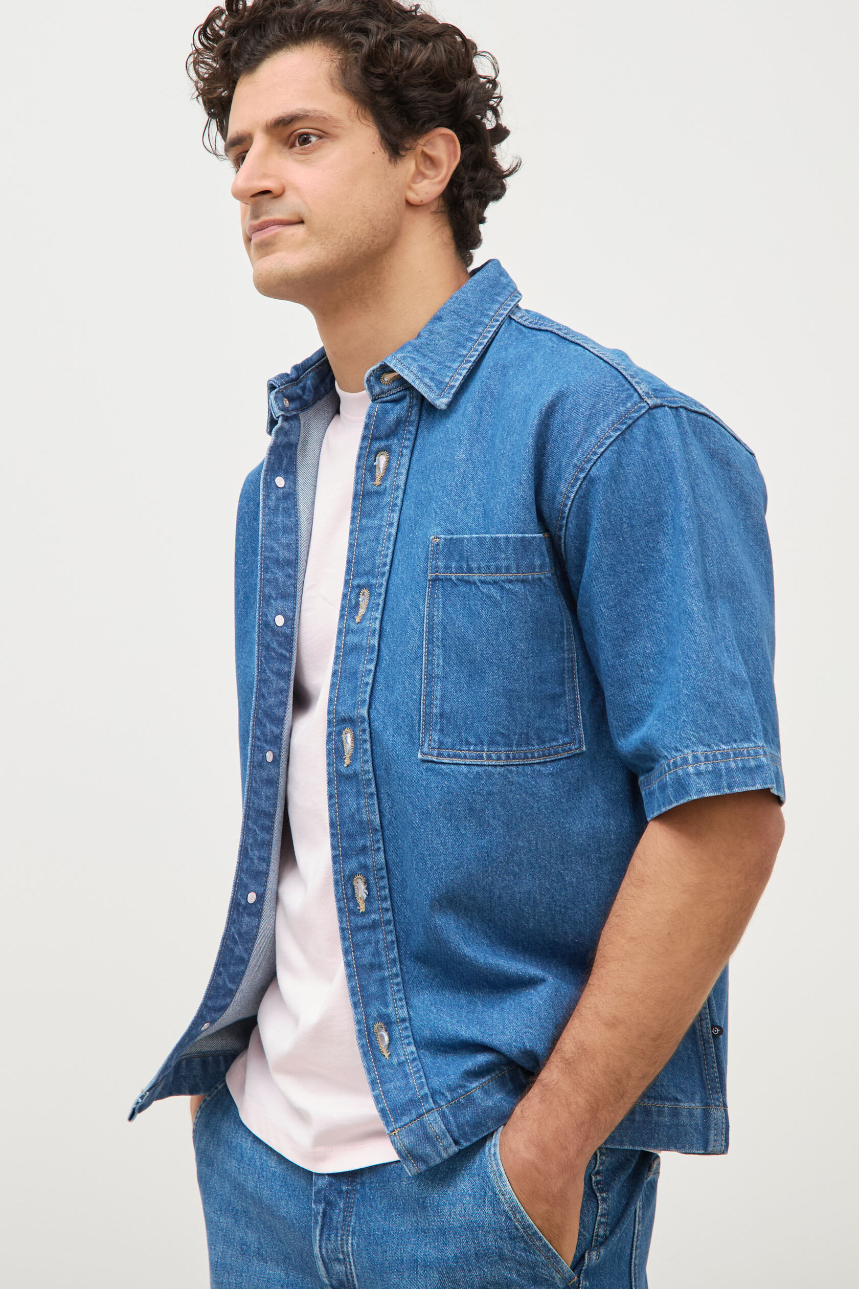 Chemise col américain manches courtes, BONOBO