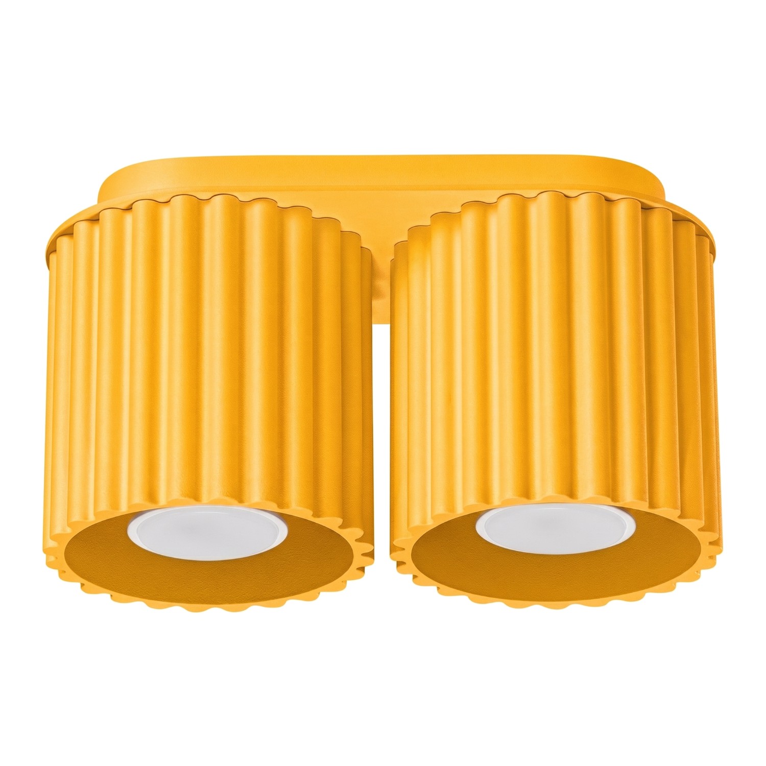 Plafonnier Aluminium Jaune GU10 2 AURA, EDEN