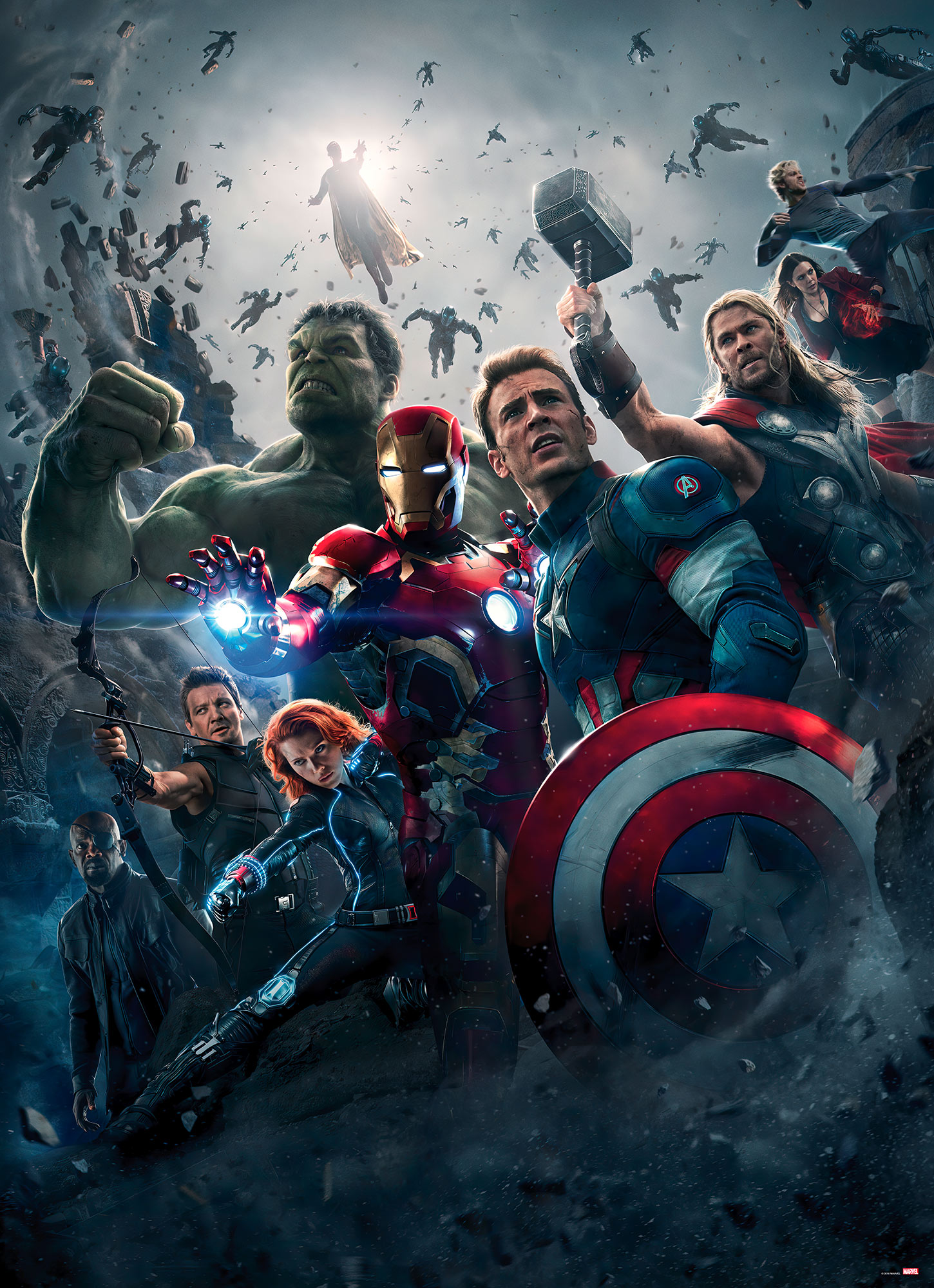 Papier peint Komar - Avengers-Age-of-Ultron-Movie-Poster - 184 x 254 cm, HEXOA