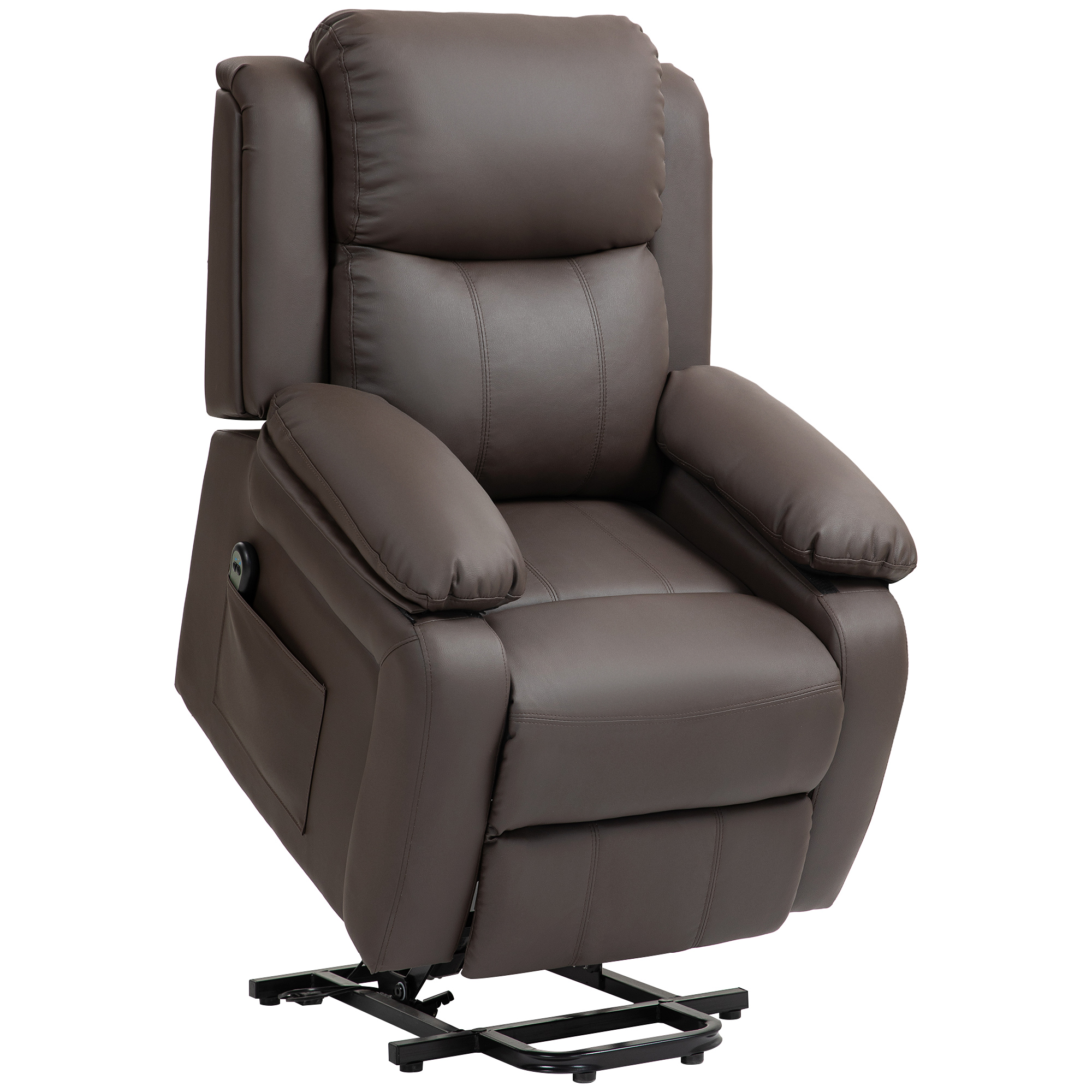 Fauteuil releveur électrique PU Marron, HOMCOM