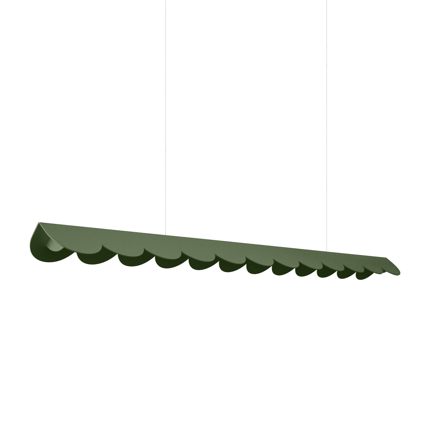 Suspension Aluminium Vert Olive LED 1 Biscuit, EDEN