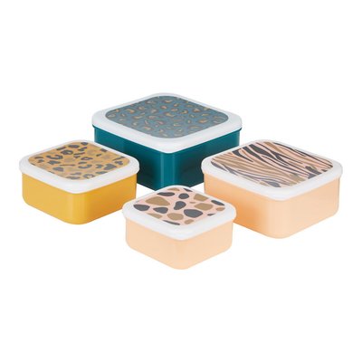 Set of 4 Animal Print Lunch Boxes SO'HOME