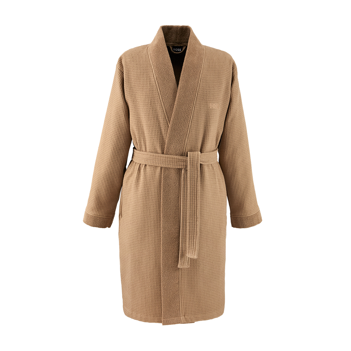 Peignoir court en coton nid d'abeille,ONSEN, BOSS HOME