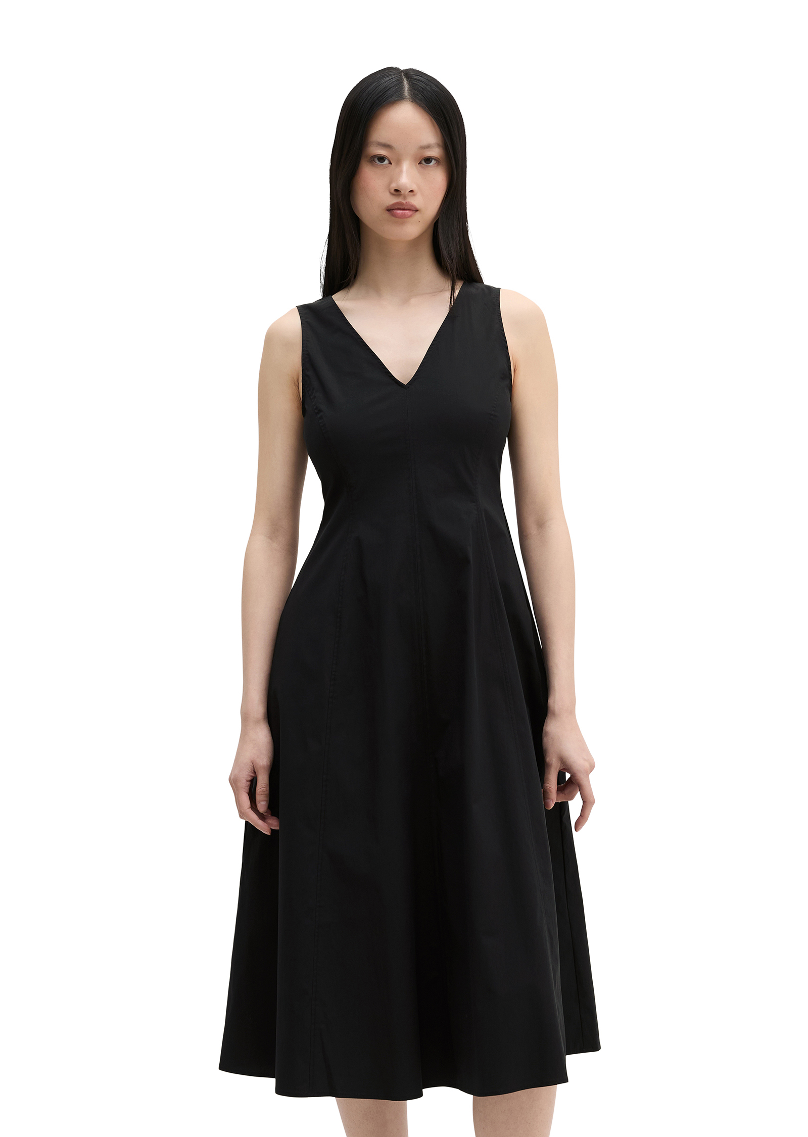 Robe avec jupe évasée en popeline stretch, MARC O'POLO