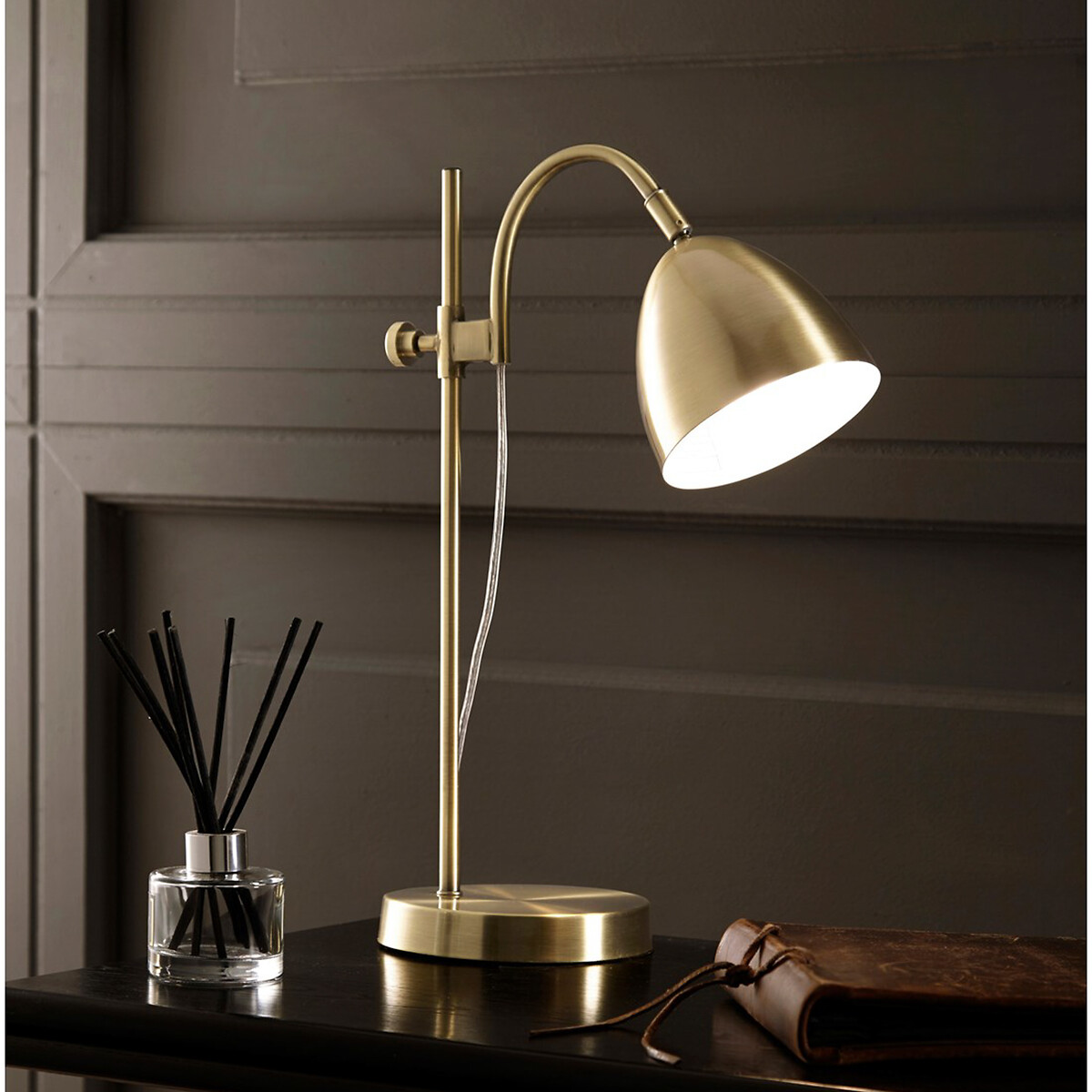 20cm Adjustable Table Lamp Aged Brass, Lamp Shade Home Hardware